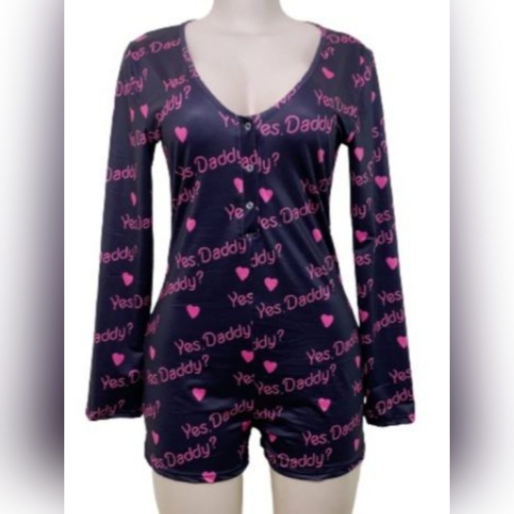 Yes Daddy Black Long-sleeved Onesie